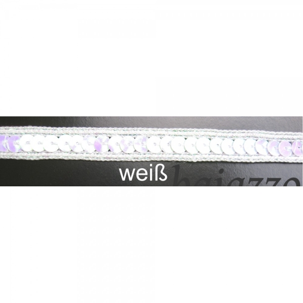 Pailettenborte weiß